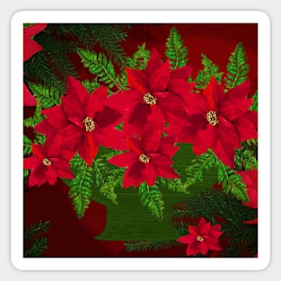 RED POINSETTIAS Sticker